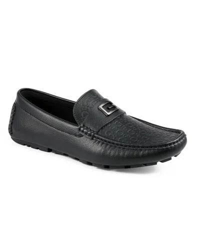 Guess Men's Alsto Ornamented Moc Toe Driving Loafers In Black