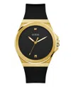 Guess Men's Analog Black Silicone Watch 44mm In Black