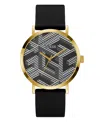 Guess Men's Analog Black Silicone Watch 44mm In Black