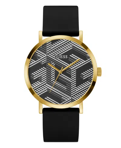 Guess Men's Analog Black Silicone Watch 44mm