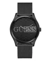 GUESS MEN'S ANALOG BLACK STAINLESS STEEL MESH WATCH, 44MM