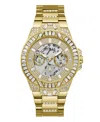 GUESS MEN'S ANALOG GOLD-TONE STAINLESS STEEL WATCH 44MM