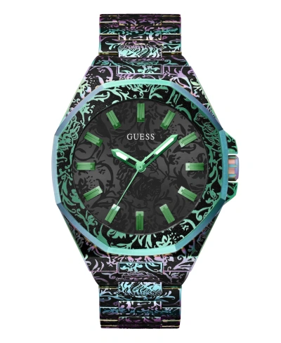 Guess Men's Analog Iridescent Stainless Steel Watch 46mm