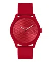 Guess Men's Analog Red Silicone Watch 45mm In Red