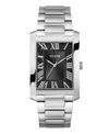 Guess Men's Analog Silver Tone Stainless Steel Watch, 34mm In Silver Tone