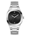 Guess Men's Analog Silver-tone Stainless Steel Watch 42mm In Silver-tone