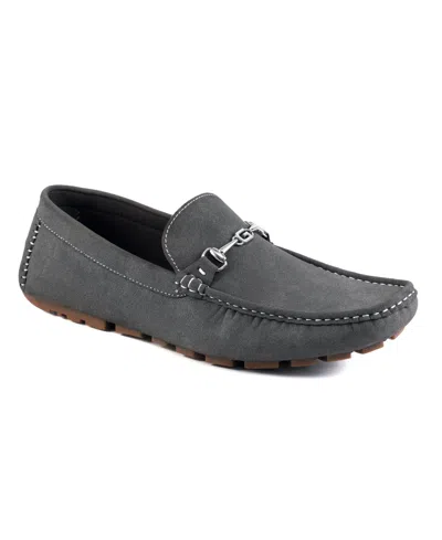 Guess Men's Ansto Logo Bit Detailed Driving Loafers In Dark Gray