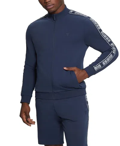Guess Men's Arlo Zip-front Track Jacket In Silk Blue