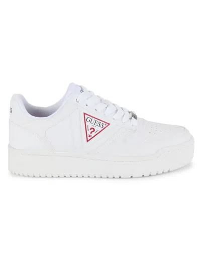 Guess Men's Aveni Logo Perfoarted Sneakers In White