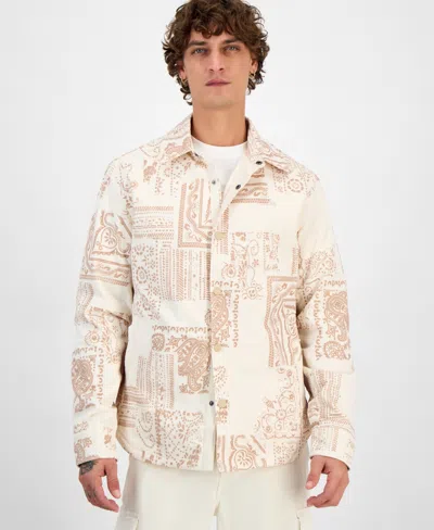 Guess Men's Bandana-print Shirt Jacket In Vanilla Urban Sky Bandana