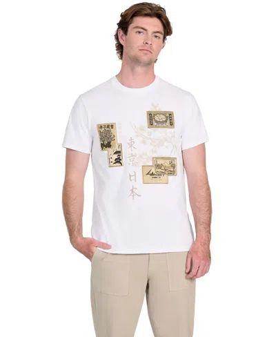 Guess Men's Basic Japanese Stamp T-shirt In White