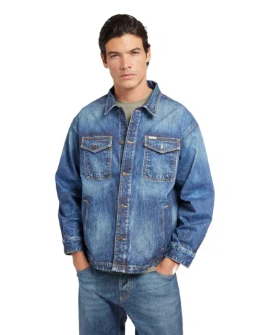 Guess Men's Billy Long-sleeve Trucker Jacket In Blue