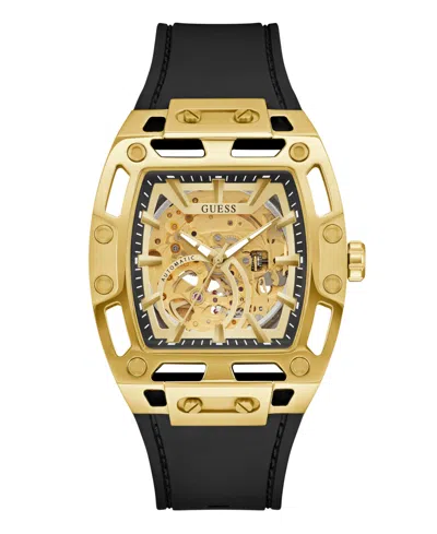 Guess Men's Black Gold Tone Automatic Watch, 42mm