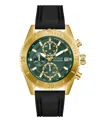 Guess Men's Black Gold Tone Chronograph Watch, 45mm In Gold