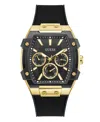 Guess Men's Black Gold Tone Multi-function Watch, 44mm In Black