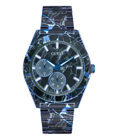 Guess Men's Black Multi-function Watch, 44mm In Blue