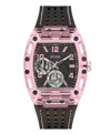 Guess Men's Black Pink Multi-function Watch, 42mm In Pink