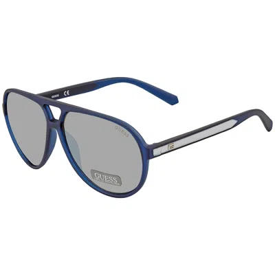 Guess Men's Blue Round Sunglasses Gf507091c60 In Gray