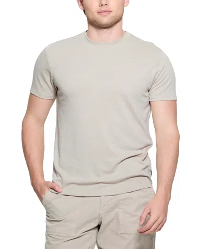 Guess Men's Bradford Short Sleeve Crewneck Knit T-shirt In Tan