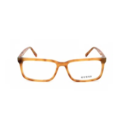 Guess Men's Brown Rectangular Eyeglass Frames Gu50068 In ["white"]