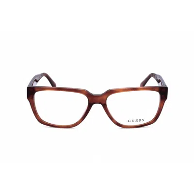 Guess Men's Brown Rectangular Eyeglass Frames Gu50150 In ["white"]