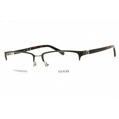 Guess Men's Brown Rectangular Eyeglass Frames Gu50191 In Transparent