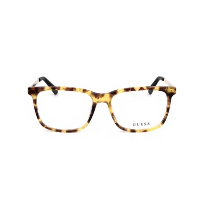 Guess Men's Brown Square Eyeglass Frames Gu50048-3 In ["white"]