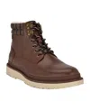 Guess Men's Caismar Lace Up Casual Hybrid Boots In Cognac Multi