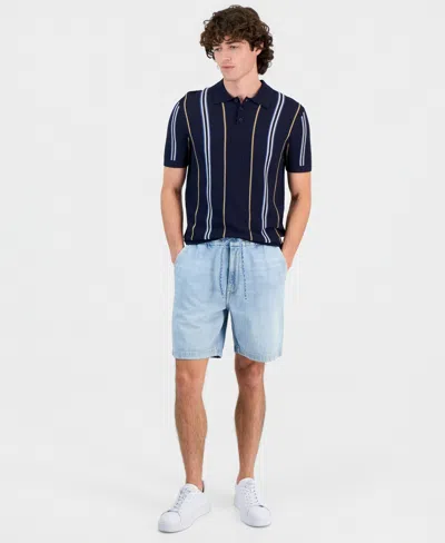 Guess Men's Carson Cotton-blend Drawcord 8" Shorts In Black