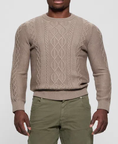 Guess Men's Celtic Cable Noah Sweater In Brown