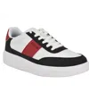 Guess Men's Chaze Lifted Lace Up Fashion Sneakers In Black,white,red