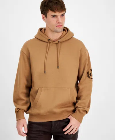 Guess Men's Chenille Logo Hoodie In Coconut Latte | ModeSens