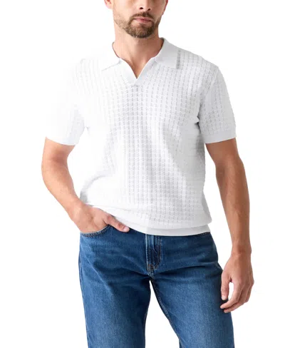 Guess Men's Chevron Pointe Short-sleeve Polo Shirt In White