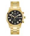 Guess Men's Chronograph Gold-tone Stainless Steel Watch, 44mm In Gold-tone