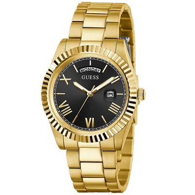 Guess Men's Classic Black Dial Watch In Gold