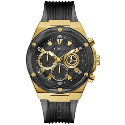 Guess Men's Classic Black Dial Watch In Gold