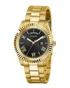 Guess Men's Classic Black Dial Watch In Gold