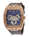 Guess Men's Classic Blue Dial Watch In Gold