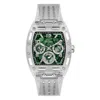 Guess Men's Clear Green Dial Watch In Silver