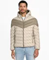 Guess Men's Color-block Puffer Jacket In Neutral