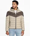 Guess Men's Color-block Puffer Jacket In Neutral