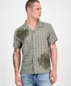 Guess Men's Conrad Regular-fit Embroidered Mesh Check Button-down Shirt