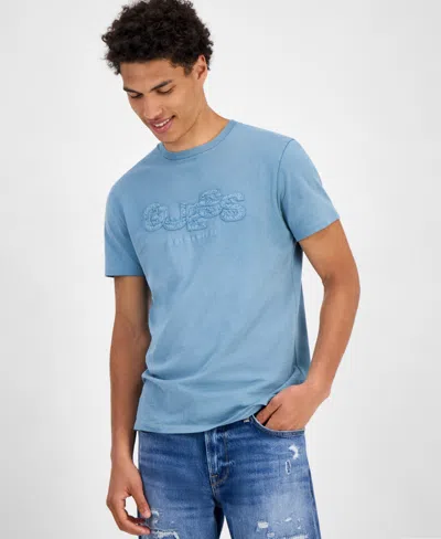 Guess Men's Cotton Embroidered-logo Crewneck T-shirt