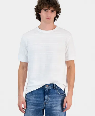 Guess Men's Cotton-blend Textured Knit Crewneck Top In Animal Print