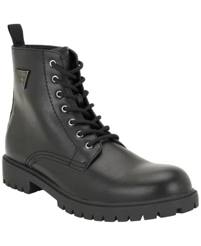 Guess Men's Dallden Combat Ankle Lace-up Boots In Black