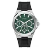 Guess Men's Dashboard Green Dial Watch In Black