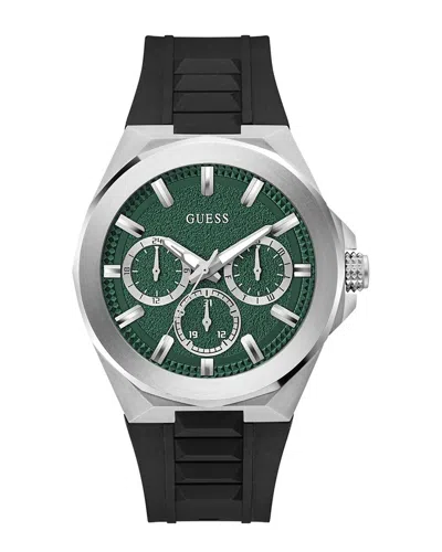 Guess Men's Dashboard Green Dial Watch In Black