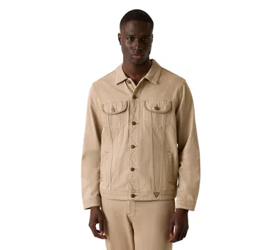 Guess Men's Denim-inspired Silhouette With Front Flap Pockets Jacket In Brown