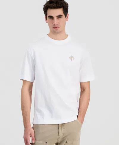 Guess Men's Diamante Logo T-shirt In White