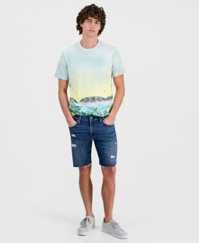 Guess Men's Distressed Denim Slim Shorts In Blue